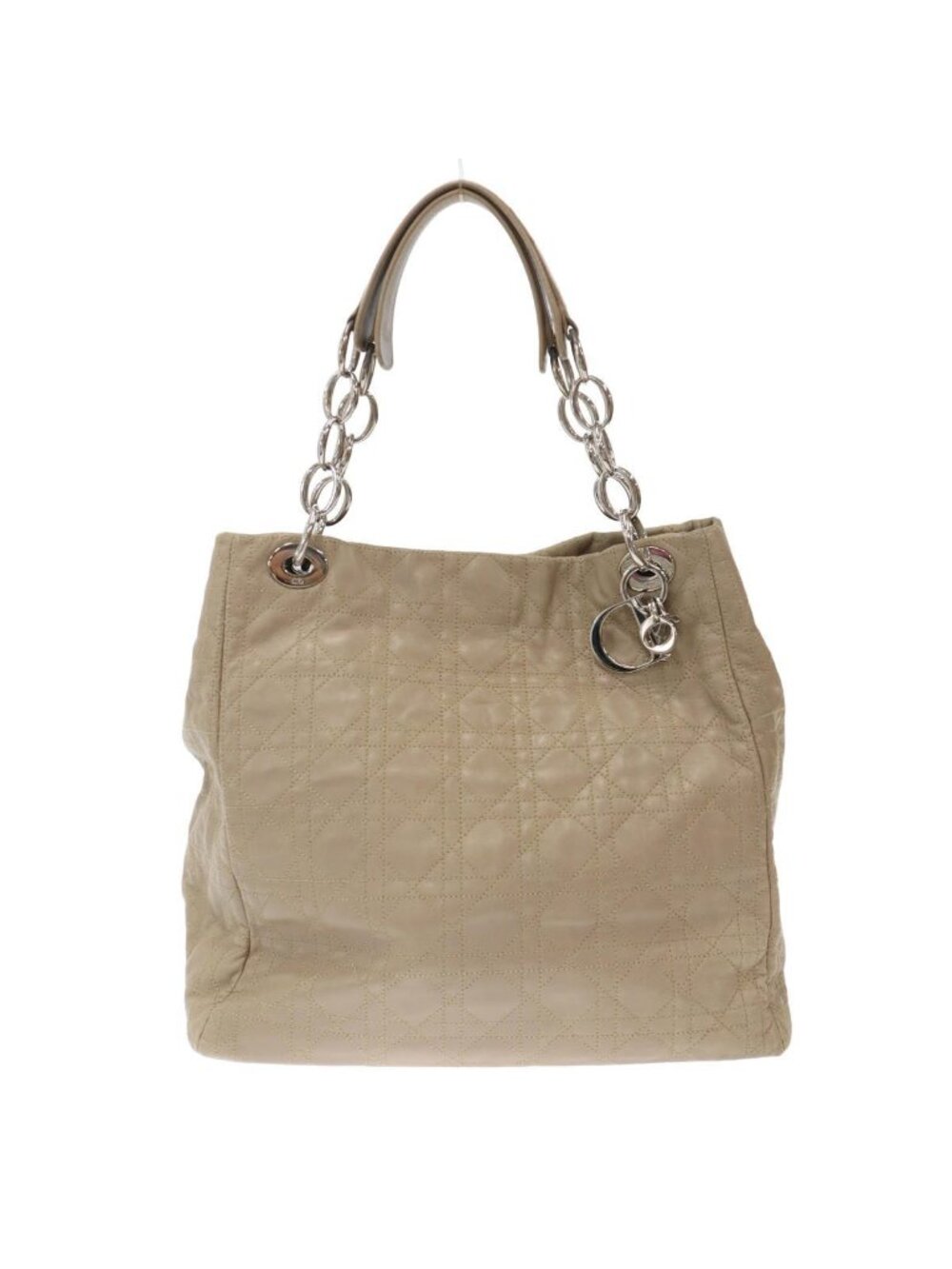 Dior Cannage Chain Tote Bag Beige